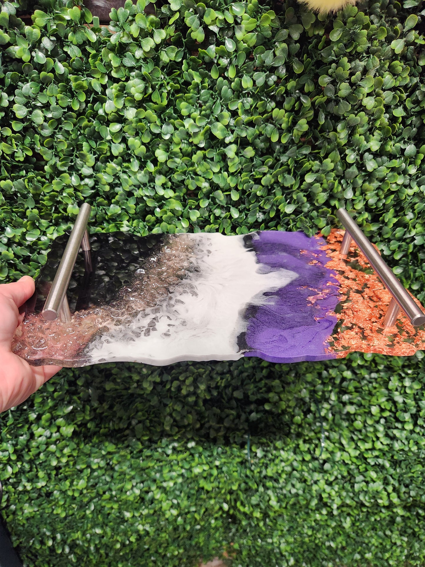 Tray decor with handles
